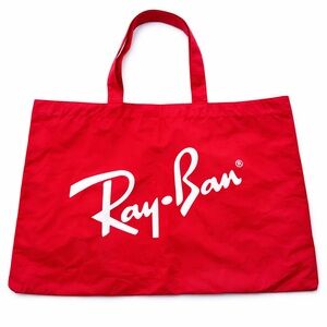 Ray-Ban Red Logo Tote Bag Large Travel Beach Shopper Nylon